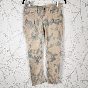 Robin's Jean Camo Tie Dye Low Rise Moto Skinny Ankle Jeans